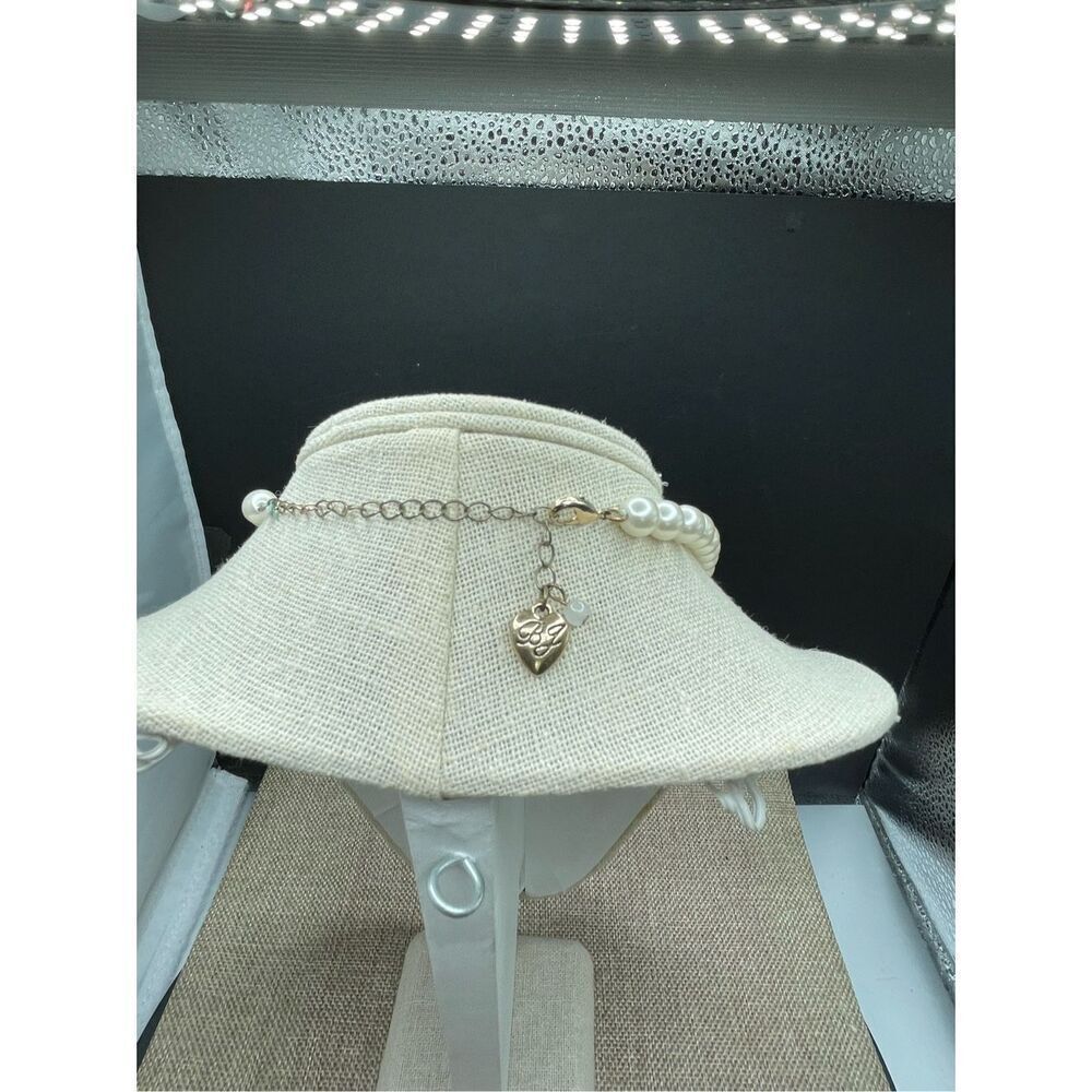 BETSEY JOHNSON PEARL GOLD TONE HEART BUTTERFLY PIN CHARM NECKLACE - Picture 2 of 6
